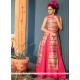 Pink Tafeta Silk Print Work Designer Gown