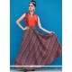 Print Work Tafeta Silk Designer Gown