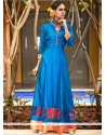 Blue Print Work Designer Gown