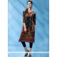 Print Work Faux Crepe Casual Kurti