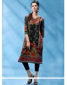 Print Work Faux Crepe Casual Kurti