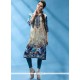 Faux Crepe Print Work Casual Kurti