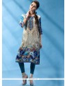 Faux Crepe Print Work Casual Kurti