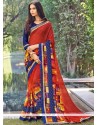 Faux Georgette Multi Colour Printed Saree