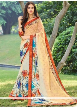 Faux Georgette Print Work Printed Saree