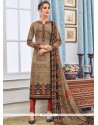 Faux Crepe Churidar Designer Suit