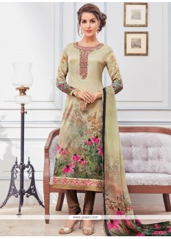 Satin Churidar Designer Suit