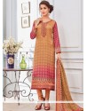 Beige And Pink Churidar Designer Suit