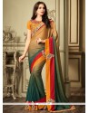 Multi Colour Embroidered Work Classic Designer Saree