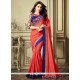 Art Silk Peach Patch Border Work Designer Traditional Saree