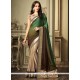 Embroidered Art Silk Traditional Designer Saree In Beige And Green