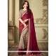 Beige And Maroon Designer Traditional Saree