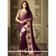 Wine Patch Border Work Classic Designer Saree