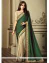 Art Silk Beige And Green Traditional Saree