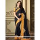 Art Silk Navy Blue Patch Border Work Traditional Saree