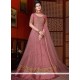 Pink Embroidered Work Net Floor Length Anarkali Suit