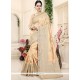 Art Silk Beige Patch Border Work Designer Traditional Saree