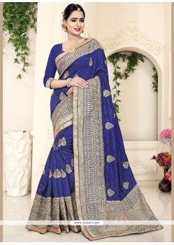 Art Silk Patch Border Work Traditional Saree