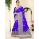 Art Silk Blue Patch Border Work Traditional Designer Saree