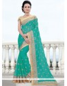 Faux Georgette Patch Border Work Designer Saree