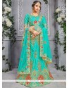 Firozi Embroidered Work Lehenga Choli