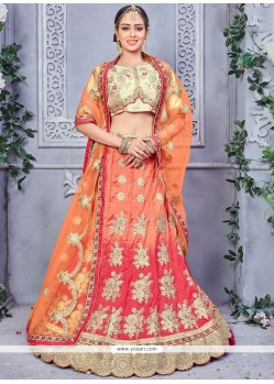 Art Silk Patch Border Work Lehenga Choli