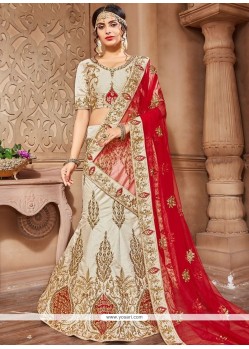 Beige Resham Work Lehenga Choli