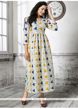 Cotton Print Work Party Wear Kurti