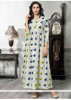 Cotton Print Work Party Wear Kurti