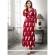 Print Work Cotton Party Wear Kurti