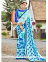 Multi Colour Print Work Faux Georgette Printed Saree