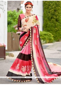 Faux Georgette Printed Saree