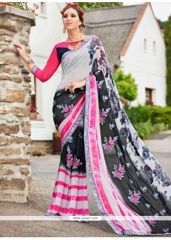 Print Work Faux Georgette Printed Saree