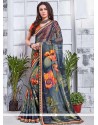 Faux Georgette Print Work Casual Saree