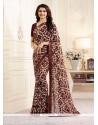 Prachi Desai Maroon Print Work Printed Saree