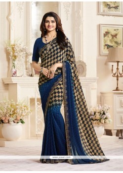 Prachi Desai Faux Georgette Print Work Printed Saree