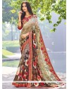 Faux Georgette Multi Colour Printed Saree