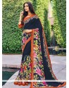 Multi Colour Print Work Faux Georgette Printed Saree