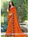 Print Work Multi Colour Faux Georgette Printed Saree