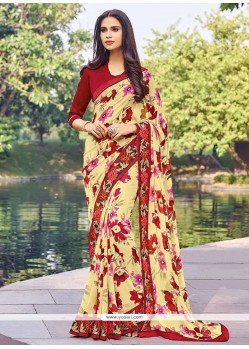 Faux Georgette Multi Colour Print Work Printed Saree