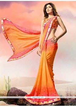 Shilpa Shetty Faux Georgette Printed Saree