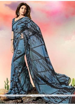 Shilpa Shetty Faux Georgette Printed Saree