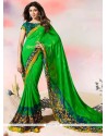 Shilpa Shetty Green Printed Saree