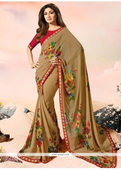 Shilpa Shetty Faux Georgette Printed Saree