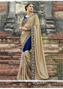 Patch Border Work Faux Crepe Classic Designer Saree