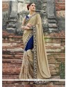 Patch Border Work Faux Crepe Classic Designer Saree