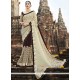 Resham Work Faux Chiffon Half N Half Designer Saree