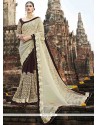 Resham Work Faux Chiffon Half N Half Designer Saree