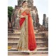 Faux Crepe Embroidered Work Designer Half N Half Saree