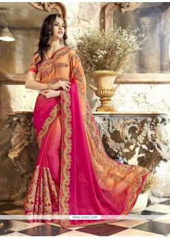 Embroidered Work Shaded Saree